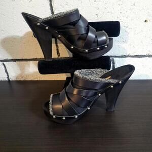 BUNDLE SALE!  MAX STUDIO Black Heels with Warm Interior &  Stud Accents Sz 8